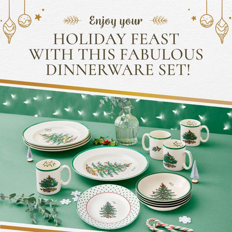 Spode Christmas Tree Polka Dot 16-Piece Dinnerware Set