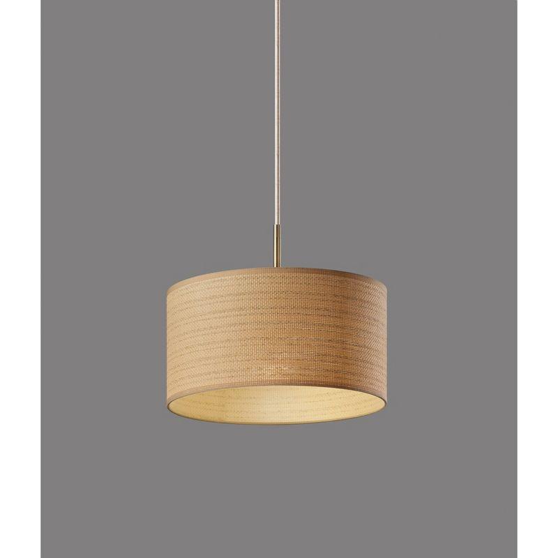 Harvest Pendant Antique Brass - Adesso: ETL Listed Drum Shade, Metal Body, 1-Way Switch