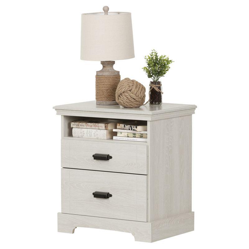 Avilla Modern Winter Oak 2-Drawer Nightstand with Open Cubby