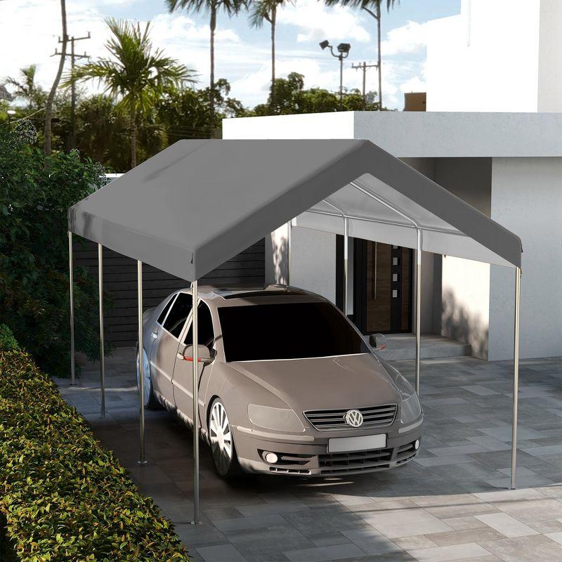 19.7' x 9.7' Carport Replacement Canopy for Model 84C-207WT or 84C-386V00WT with Ball Bungee Cords, Gray (Only Cover)