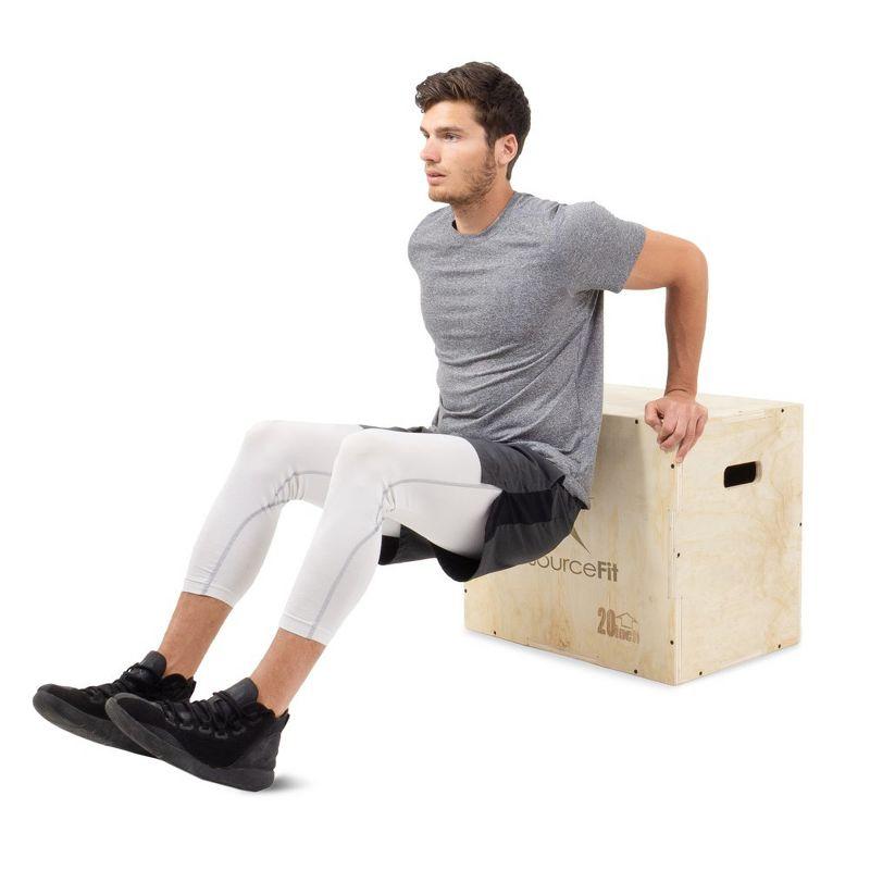 ProsourceFit 3-in-1 Wood Plyometric Jump Box, 16/12/14