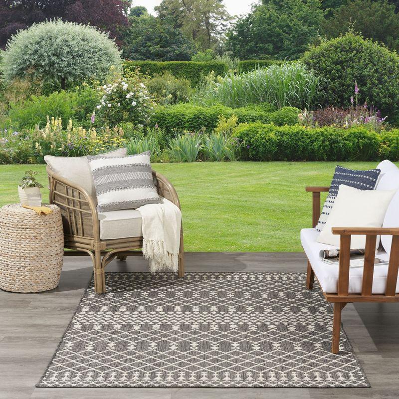 Nourison Positano Moroccan Trellis Flatweave Outdoor Rug