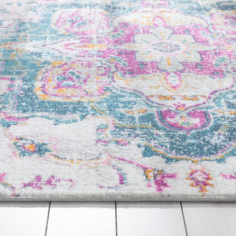 Well Woven Paloma Taura Oriental Fuchsia Distressed Area Rug