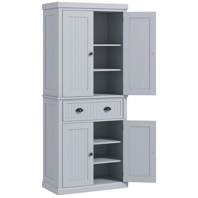 Lark Manor™ 72" Kitchen Pantry Cabinet, Freestanding Tall Storage Cabinet, Traditional Kitchen Cabinet With 4 Doors, Drawer And 3 Adjustable Shelves For Dining Room