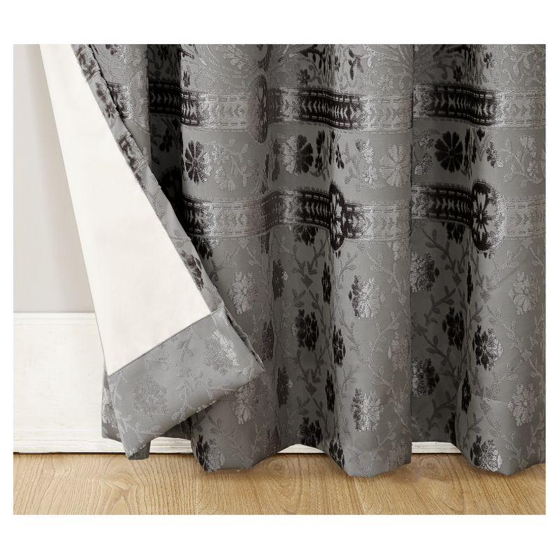 Sun Zero Velvet Texture Medallion Blackout Grommet Curtain Panel