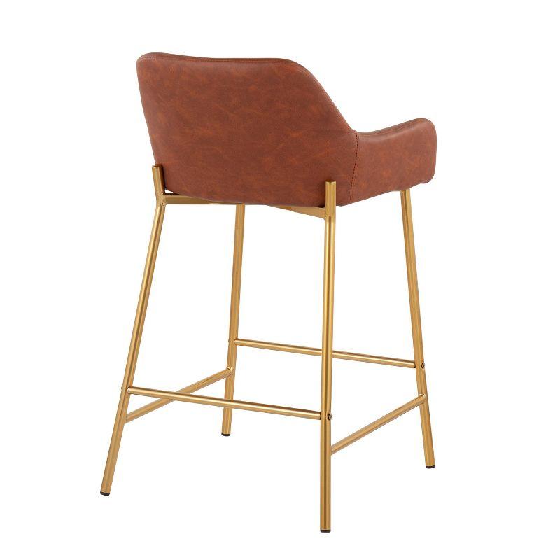 Cassiopeia Fixed-Height Faux Leather Bar & Counter Stool with Metal Legs