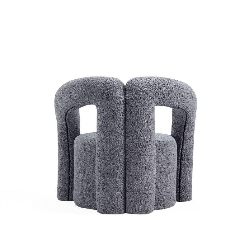 Manhattan Comfort Darian Modern Boucle Upholstered Accent Chair Gray: Pine Frame, Foam Cushion, No Assembly Required