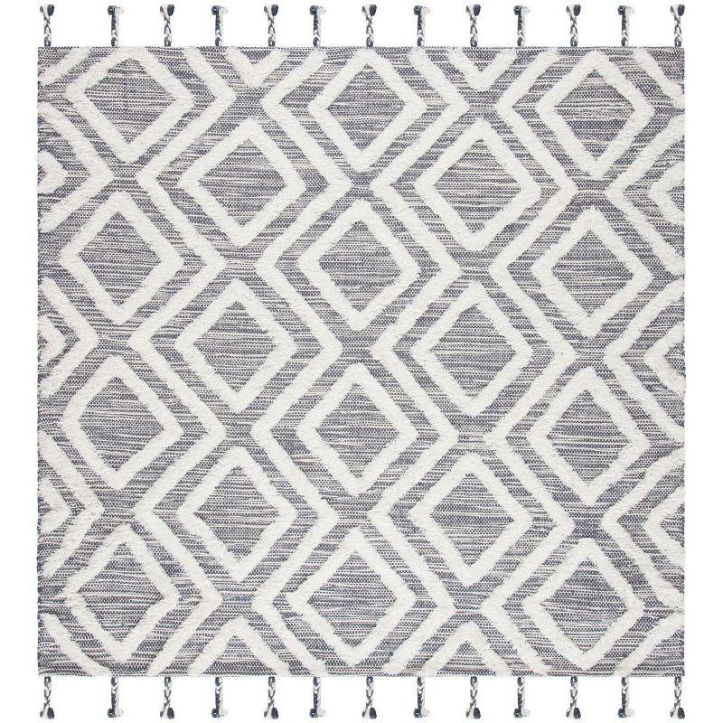 Kenya KNY331 Hand Tufted Area Rug - Grey/Ivory - 7'x7' - Safavieh.