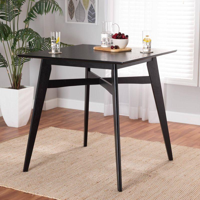 Leena Black Wood Rectangle Counter Height Pub Table