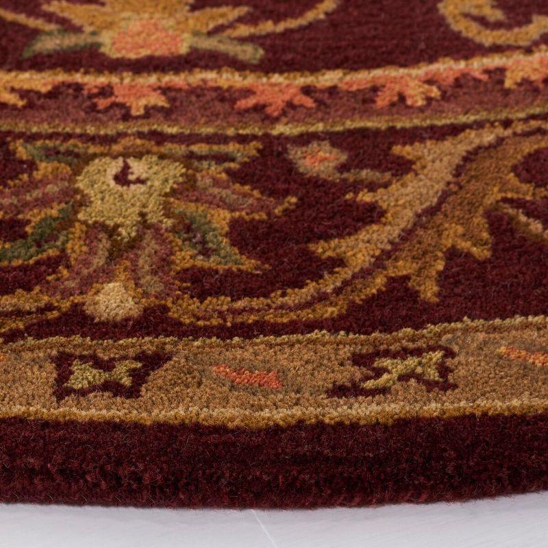 Antiquity AT52 Hand Tufted Indoor Area Rug - Wine/Gold - 6' Round - Safavieh