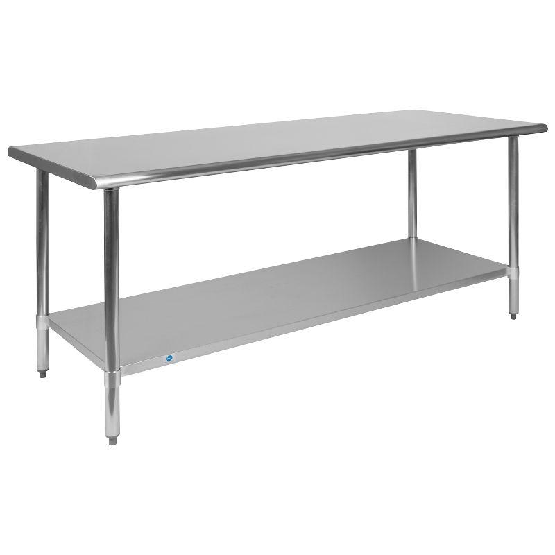 Flash Furniture Woodford NSF Certified Stainless Steel Prep and Work Table with Undershelf