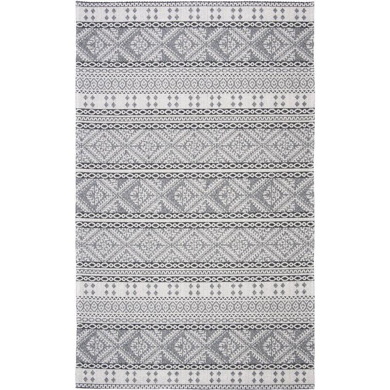 Augustine AGT445 Machine Made Indoor Area Rug - Light Grey/Anthracite - 4'x6' - Safavieh
