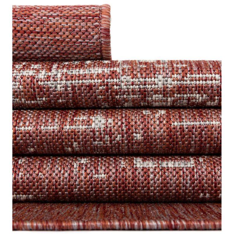 Unique Loom 7' 1 x 10' 0 Rectangle Indoor/Outdoor Modern Rust Red Area Rug