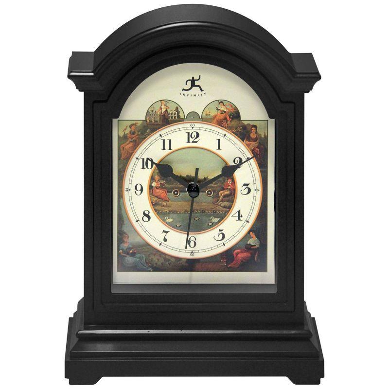 Infinity Instruments Classic Grandfather Plastic Tabletop Clock 9 Inches