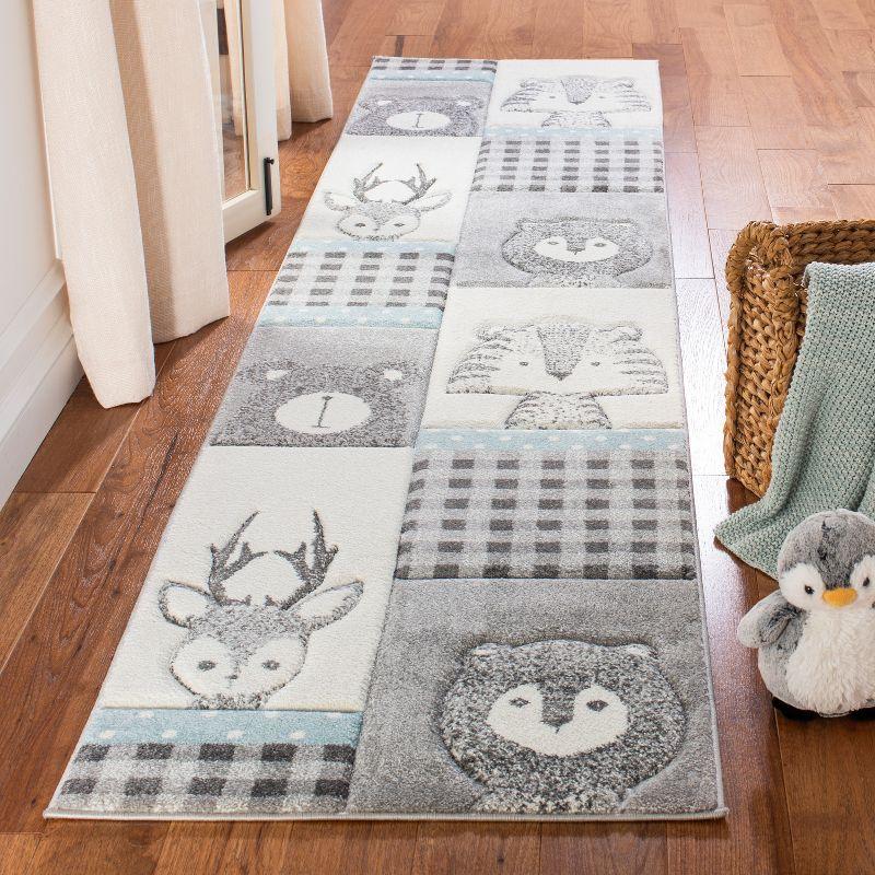 Enchanted Playtime Grey & Ivory Synthetic 2' x 3' Kids Area Rug