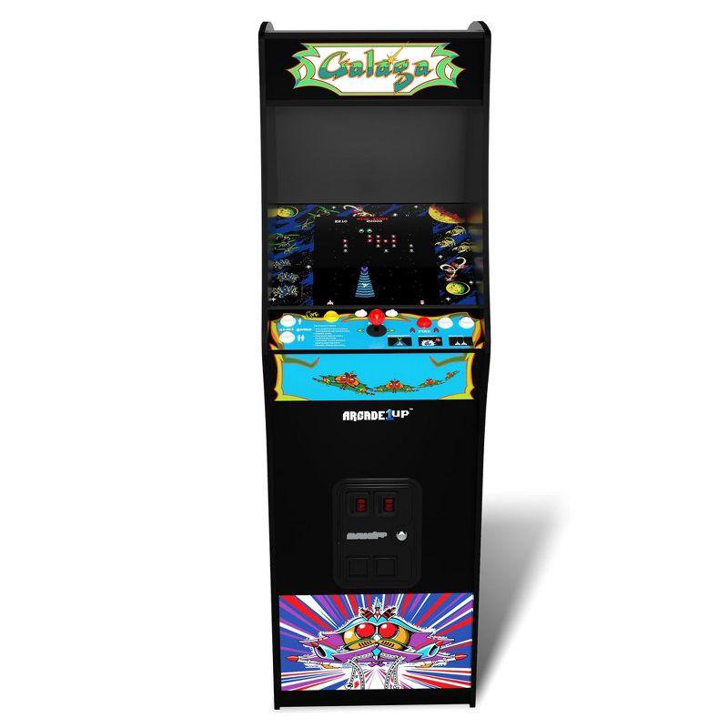 Arcade1Up Galaga Deluxe Arcade Machine with 14 Games Bundled with Adjustable Stool, Wi-Fi Leaderboards, 17" Monitor, Light Up Marquee, Black