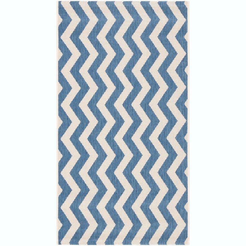 Courtyard CY6245 Power Loomed Indoor and Outdoor Accent Rug - Blue/Beige - 2'7"x5' - Safavieh