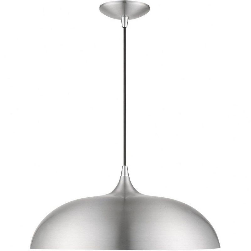 Livex Lighting Amador 1 - Light Pendant in  Brushed Aluminum/Polished Chrome