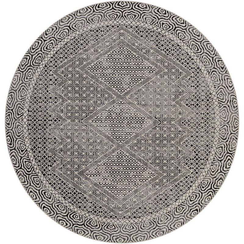 West Harrison Gray Hand-Knotted Round Wool Area Rug