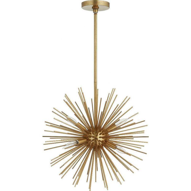 Quorum Lighting ELECTRA 6-Light Pendant, Gold Leaf, 20 Width, Stem Hanging, Dry Rated