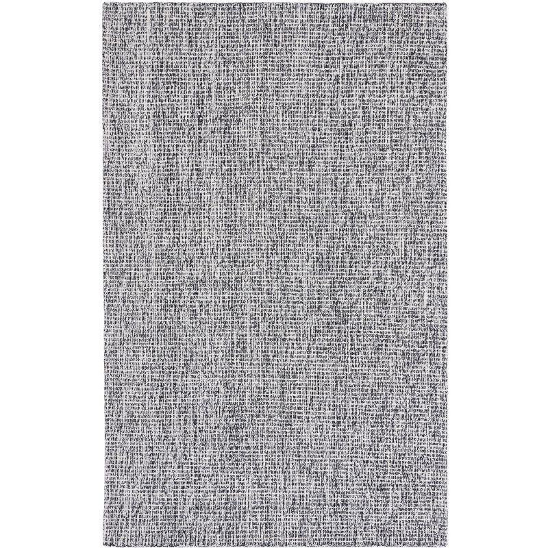 Handmade Abstract Wool Area Rug Black/Ivory 8' x 10'