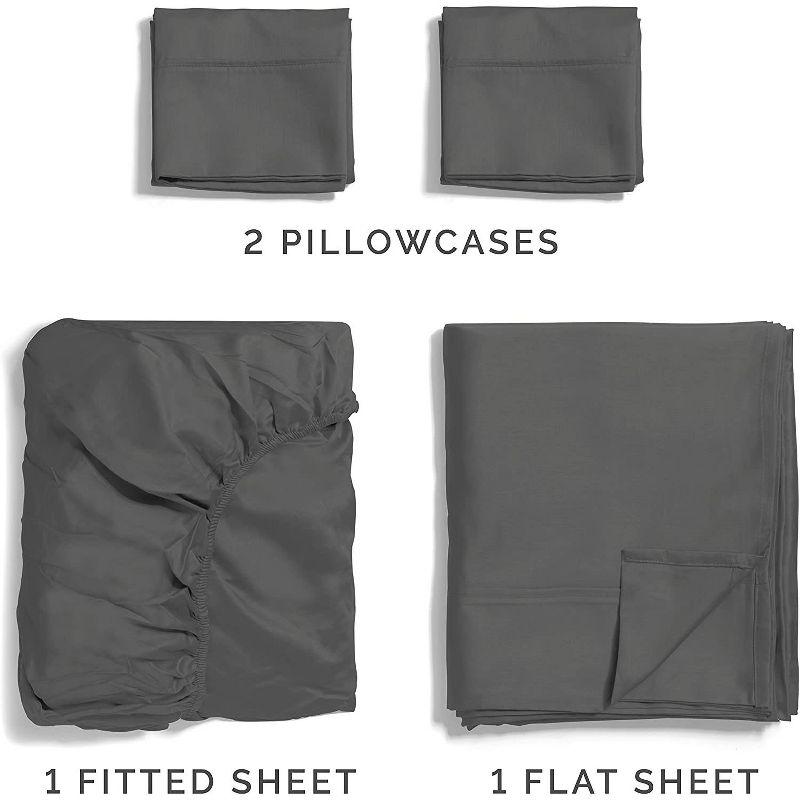 CGK Linens 4 Piece 100% Cotton 400 Thread Count Hotel Quality Bed Sheet Set
