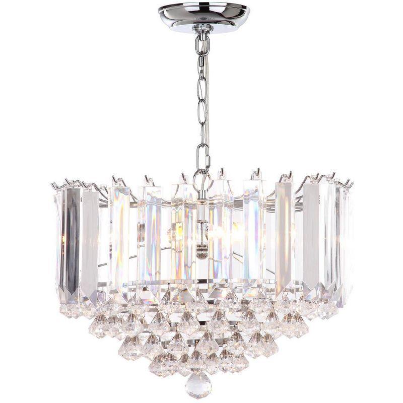 Hampton 2 Light 16.5 Inch Dia Glass Pendant - Chrome/Clear - Safavieh.