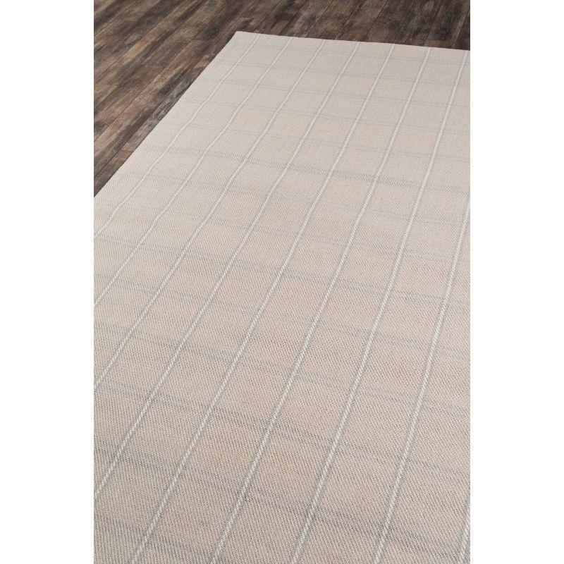 8'x10' Marlborough Dover Hand Woven Wool Area Rug Beige - Erin Gates by Momeni: Contemporary Plaid, Low Pile