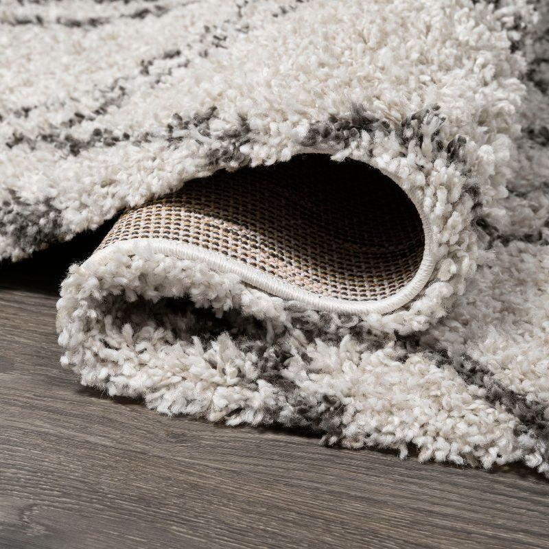 2'x8' Soller Diamond Trellis Shag Runner Rug, Beige - JONATHAN Y