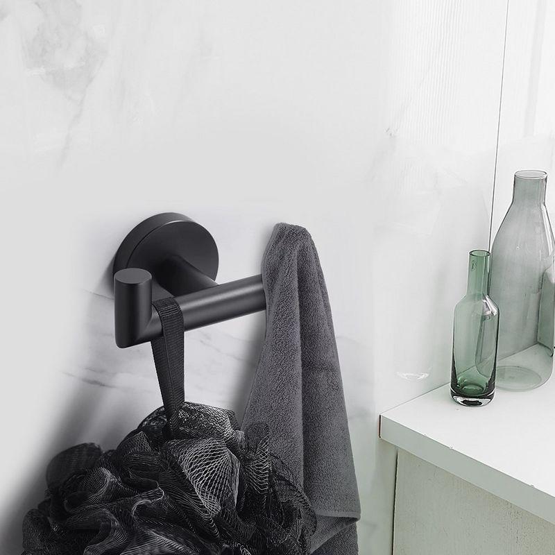 Matte Black Round Double Robe and Towel Hook Set