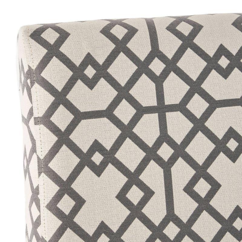 Kassi Accent Chair Gray Geometric Patterned - Christopher Knight Home: Polyester Upholstery, Rubberwood Frame