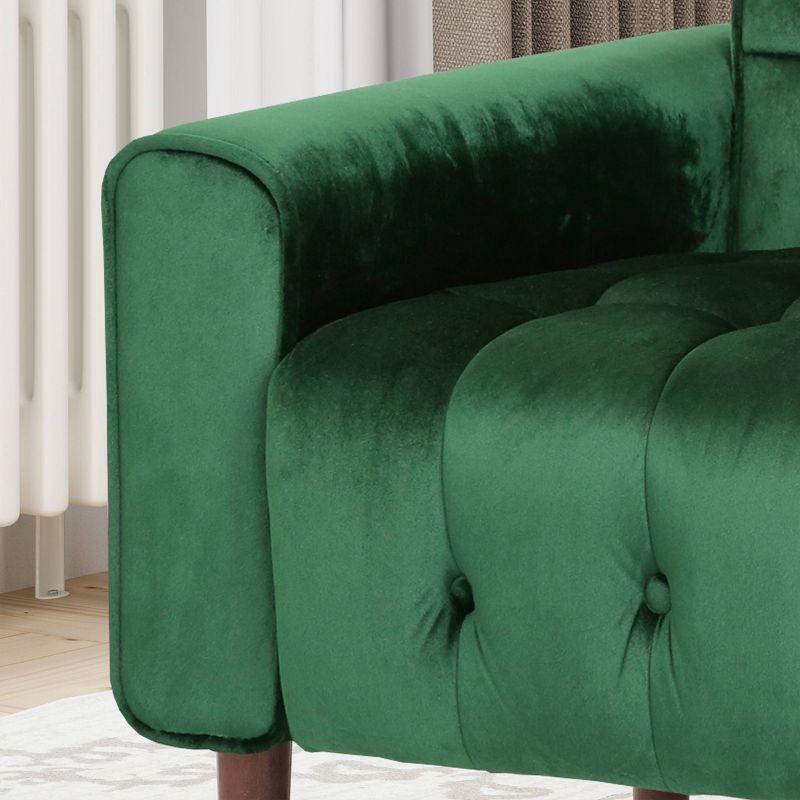 Bourchier Modern Glam Velvet Armchair Green - Christopher Knight Home: Upholstered Polyester, Plywood Frame