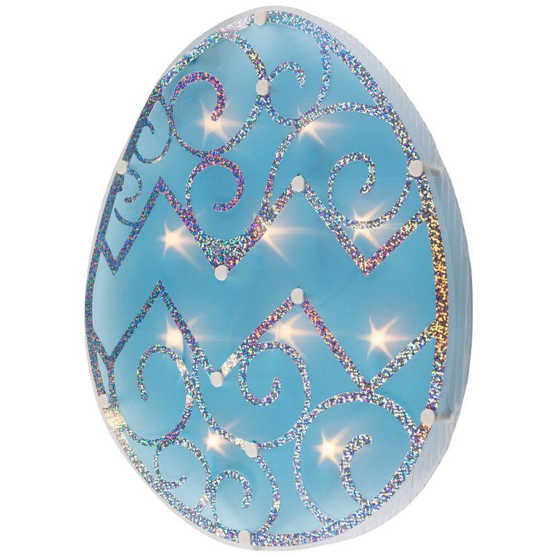 Northlight Lighted Easter Egg Window Decoration - 12" - Blue