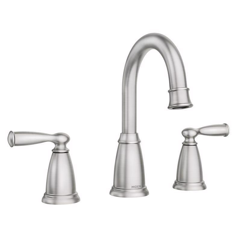 Moen Banbury Brushed Nickel Two-Handle Bathroom Sink Faucet 8 in.