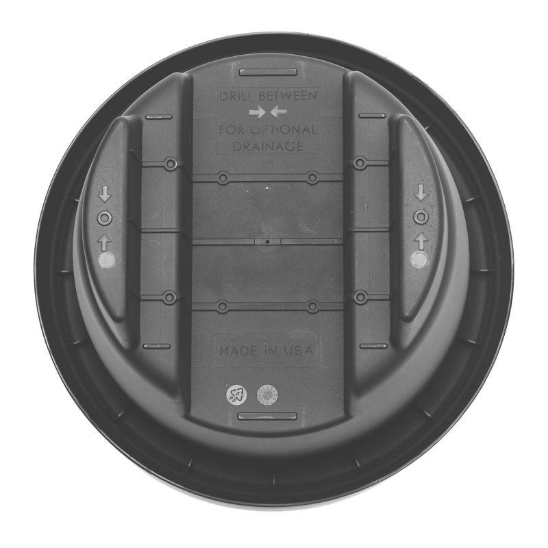 Bloem 12" Modica Deck Rail Round Planter, Charcoal