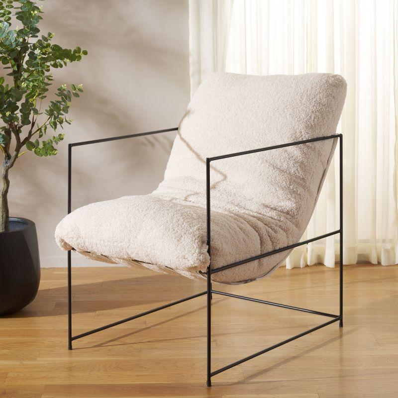 Portland Pillow Top Accent Chair - ACH4511 - Creme/Black - Safavieh