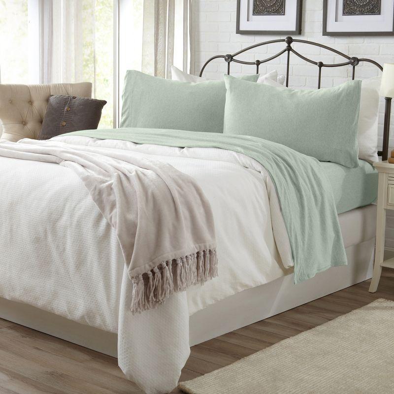 FreshFolds Cotton Blend Jersey Knit Super Soft Sheet Set
