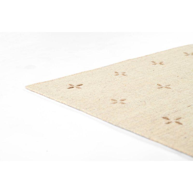 Momeni 9'x12' Oliver Cross Handloomed Area Rug Natural: Geometric Pattern, Wool & Polyester, Low Pile, Indoor Use