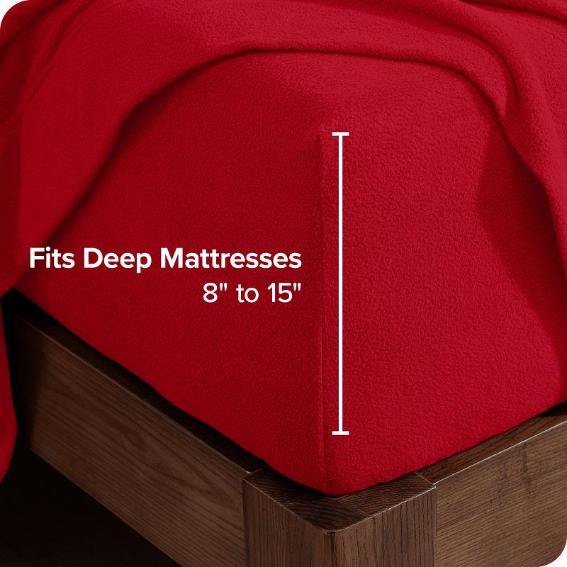 King Red Polar Fleece Sheet Set by Bare Home
