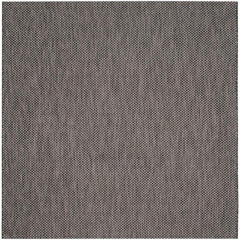 Courtyard CY8521 Power Loomed Indoor/Outdoor Area Rug - Black/Beige - 5'3"x5'3" - Safavieh.
