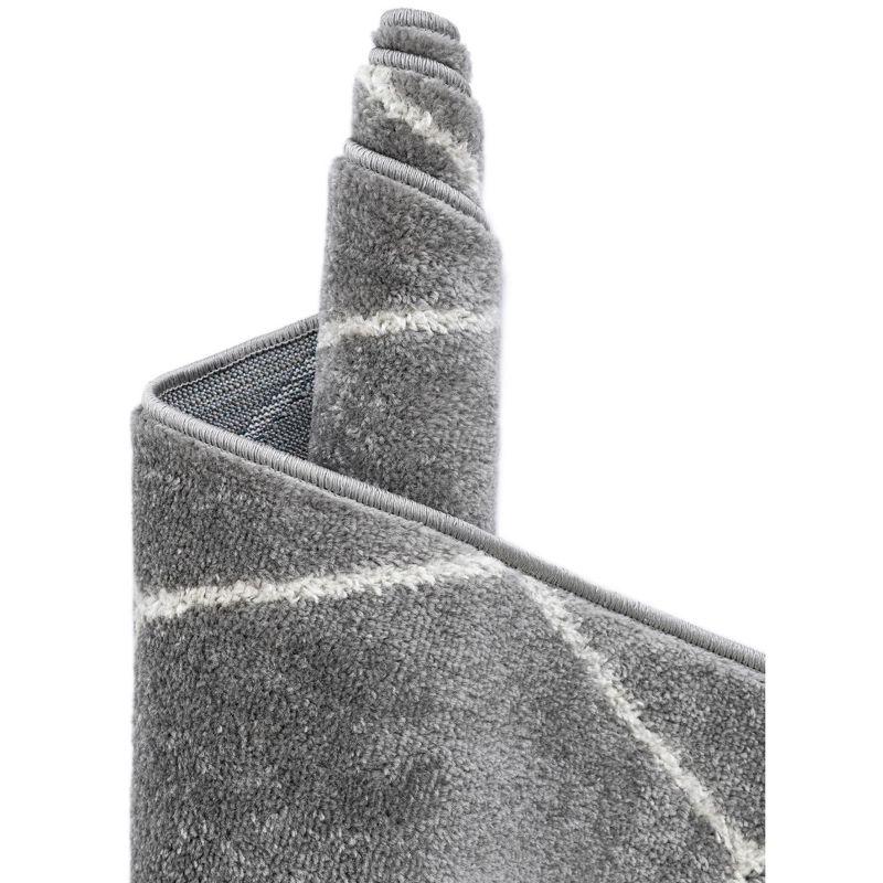 Unique Loom 6' 0 x 6' 0 Trellis Frieze Geometric Light Gray Area Rug