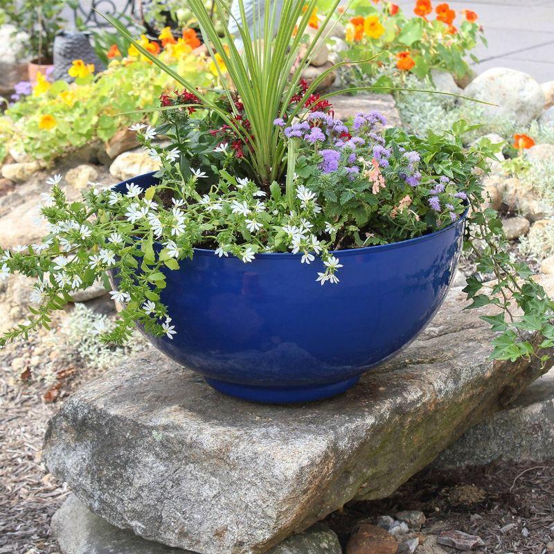 ACHLA Designs 20" Wide Planter Galvanized Steel French Blue: Powder-Coated, No Assembly, Indoor/Outdoor Use