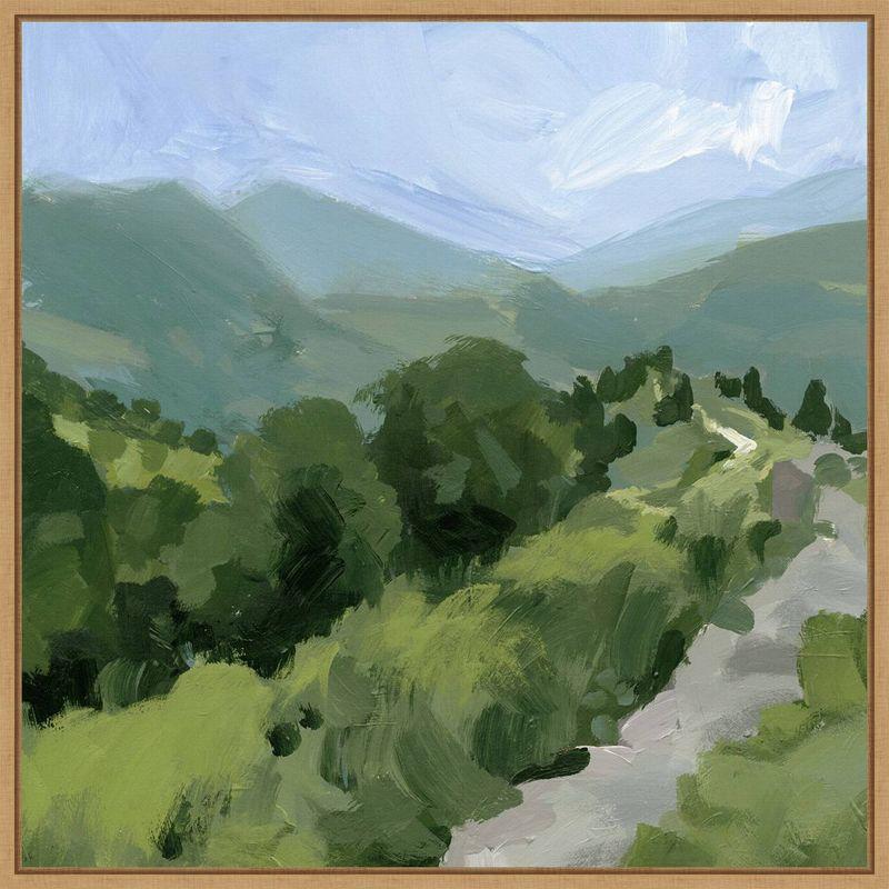 Amanti Art 30"x30" Tree Lined Path I by Victoria Barnes Framed Canvas Wall Art Print