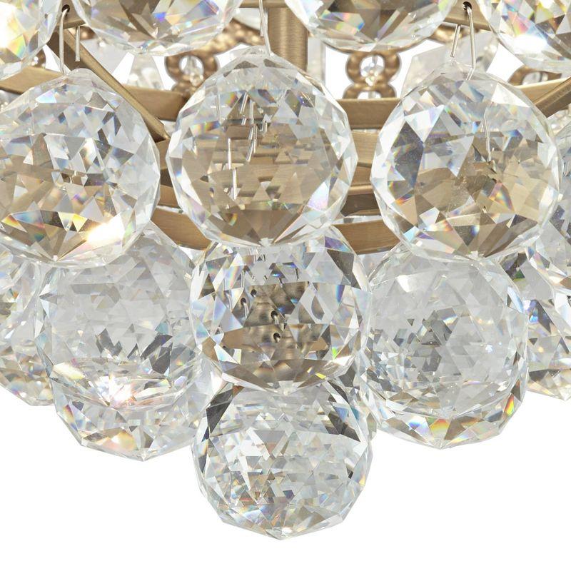 Vienna Full Spectrum Wallingford Antique Brass Chandelier 16" Wide French Crystal Glass 6-Light Fixture for Dining Room House Kitchen Island Entryway