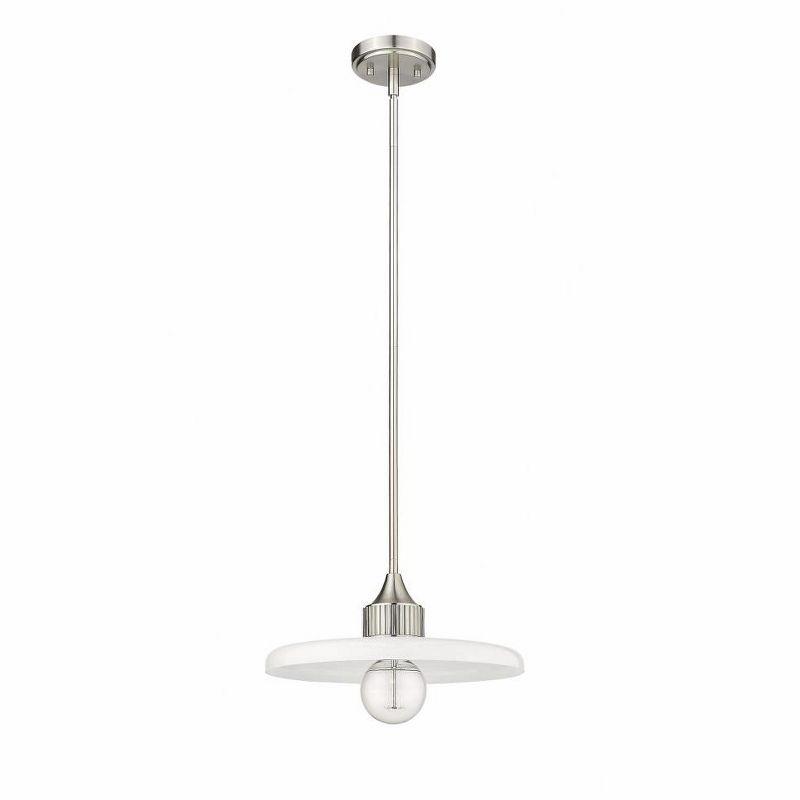 14" Brushed Nickel Glass LED Indoor/Outdoor Pendant Light