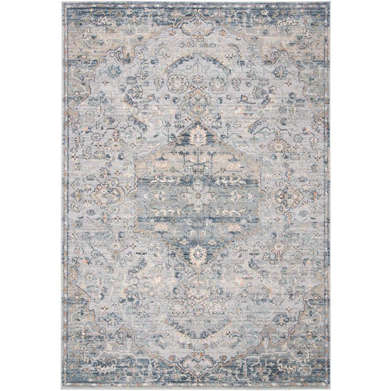 Elegant Gray Hand-Knotted Wool & Synthetic Area Rug