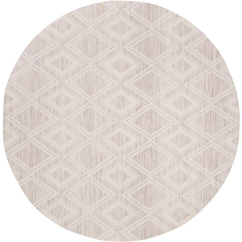 Marbella MRB312 Hand Loomed Indoor Area Rug - Silver/Ivory - 6' Round - Safavieh