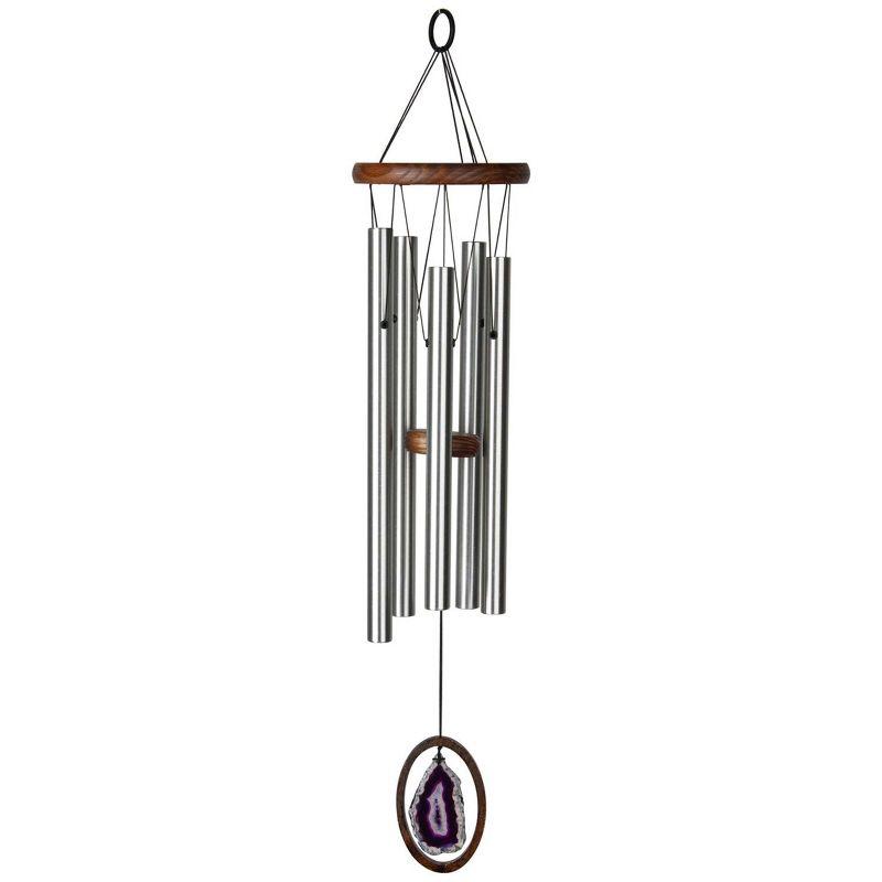 Large Purple Agate and Metal Wind Chime