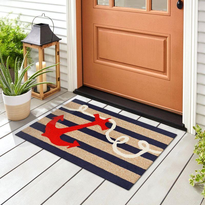 Liora Manne Frontporch Anchor Indoor/Outdoor Rug Navy 2' x 3'