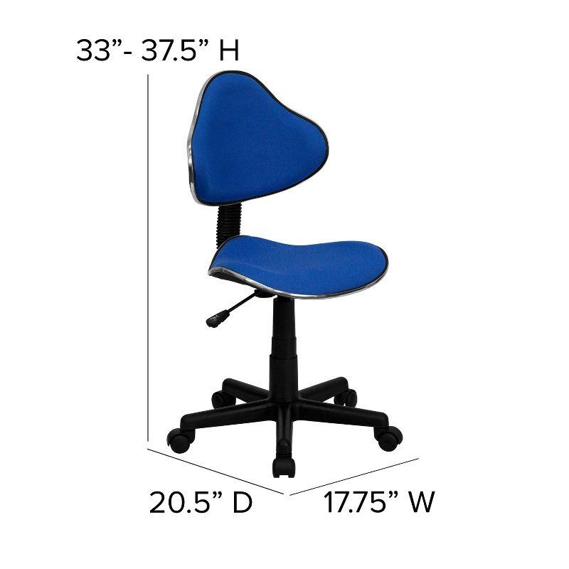 ErgoSwivel Blue Polyester Low-Back Task Chair